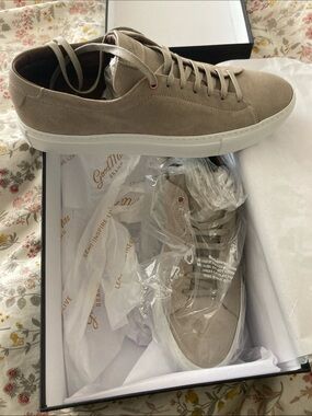 Good Man Brand Taupe Suede Low-Top Sneakers
